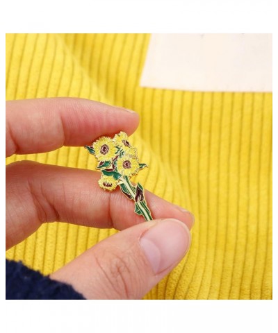 Sunflower Enamel Lapel Brooch Pin Metal Brooch, Cute Plant Sun Flower Pins for Backpacks Clothes Bags Hat Jewelry Gift purple...