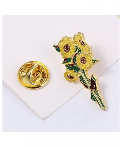 Sunflower Enamel Lapel Brooch Pin Metal Brooch, Cute Plant Sun Flower Pins for Backpacks Clothes Bags Hat Jewelry Gift purple...