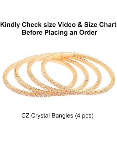 Indian Bangles for Women Round CZ Crystal Rhinestone Bracelet Bangle Set Indian Wedding Party Bangles Indian Bridal Bangles F...