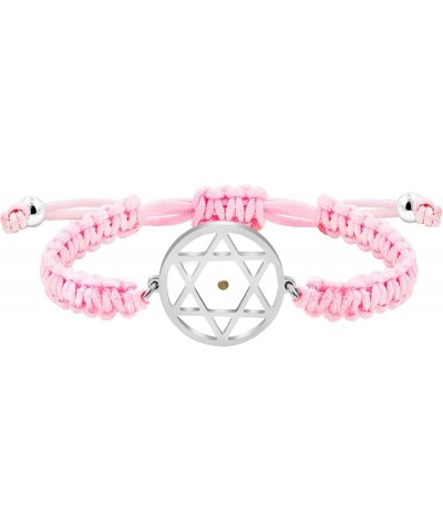 Adjustable Handmade Braided String Bracelet I Mustard Seed Bracelets Inspirational Christian Gift Hexagram-Pink $8.54 Bracelets