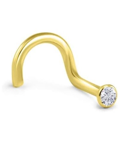 18k Yellow Gold 1.5mm, 2mm, 2.5mm, or 3mm Bezel CZ 22G 20G 18G Right Screw-1.5mm CZ-22G $18.49 Body Jewelry