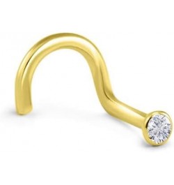 18k Yellow Gold 1.5mm, 2mm, 2.5mm, or 3mm Bezel CZ 22G 20G 18G Right Screw-1.5mm CZ-22G $18.49 Body Jewelry