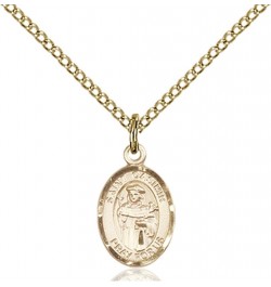 14KT Gold Filled Catholic Patron Saint Petite Charm Medal, 1/2 Inch Saint Casimir of Poland $42.50 Pendants