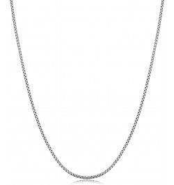 925 Sterling Silver Solid Round Box Link Chain Necklace - 925 Rhodium Necklace Chains 1.5MM - 3.5MM, Box Chain, Pendant Chain...