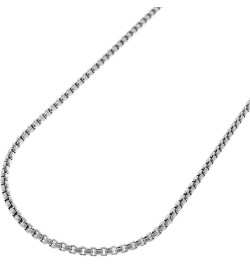 925 Sterling Silver Solid Round Box Link Chain Necklace - 925 Rhodium Necklace Chains 1.5MM - 3.5MM, Box Chain, Pendant Chain...