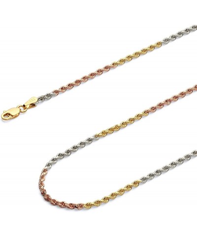 14K Solid Gold Heavy Rope Chains (Select Options) 20 Inches Tri Color Gold $410.80 Necklaces