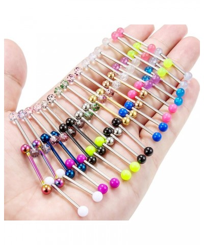 24-48pcs 14G 14-22mm Tongue Rings Nipple Straight Barbells Surgical Steel Nipplerings Bar Body Piercing Jewelry for Women Men...