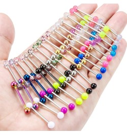 24-48pcs 14G 14-22mm Tongue Rings Nipple Straight Barbells Surgical Steel Nipplerings Bar Body Piercing Jewelry for Women Men...