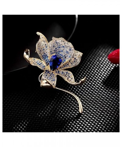 Lilies Flower Brooch Pins for Women, Women's Brooch, Brooches Jewelry Accessories for Wedding, Anniversary, Banquet Lily blue...