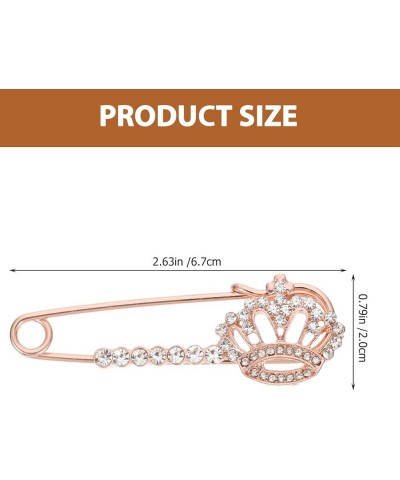 3pcs Crown Brooch Pin Rhinestone Brooch Pin Safety Pin Sweater Shawl Clips Cardigan Shawl Pin Dress Shirt Clips for Women Gol...