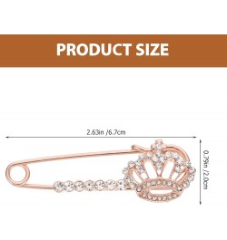 3pcs Crown Brooch Pin Rhinestone Brooch Pin Safety Pin Sweater Shawl Clips Cardigan Shawl Pin Dress Shirt Clips for Women Gol...