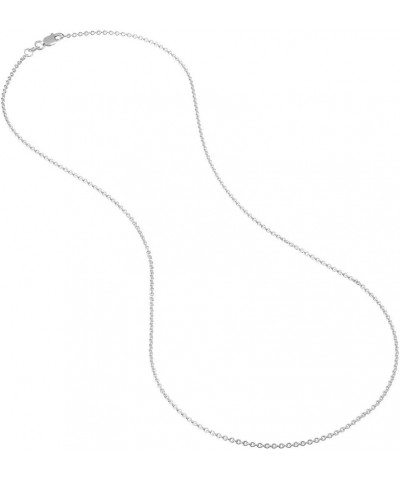 925 Sterling Silver Rhodium Plated Cable Chain Necklace Jewelry Gifts for Women in Silver Choice of Lengths 16 18 20 24 30 an...