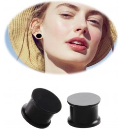 Black Silicone Ear Gauges Double Flared Plugs Tunnels Expanders Stretcher Saddle Earrings for Men Women Fashion Body Piercing...