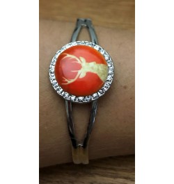 Snap Jewelry Christmas Reindeer with Red Background Fits 18-20mm Ginger Style Charms $9.66 Bracelets