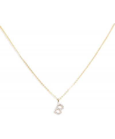 Pave Initial Necklace - Gold B $19.24 Necklaces