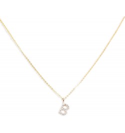 Pave Initial Necklace - Gold B $19.24 Necklaces