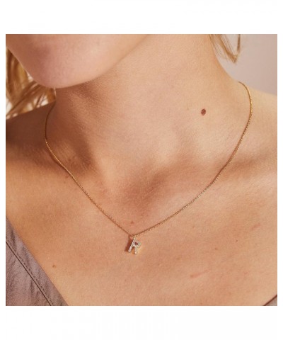 Pave Initial Necklace - Gold B $19.24 Necklaces