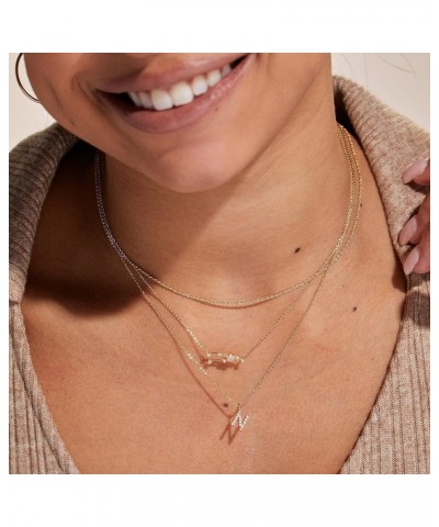 Pave Initial Necklace - Gold B $19.24 Necklaces