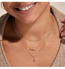 Pave Initial Necklace - Gold B $19.24 Necklaces