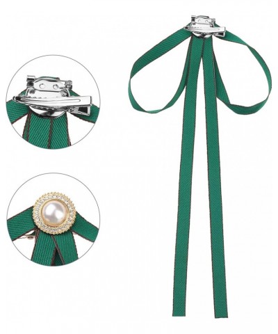 Women's Brooch Pin Bow Tie Satin Bow Brooch with Pearl for Wedding Party One Size Green $9.34 Brooches & Pins