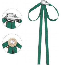 Women's Brooch Pin Bow Tie Satin Bow Brooch with Pearl for Wedding Party One Size Green $9.34 Brooches & Pins