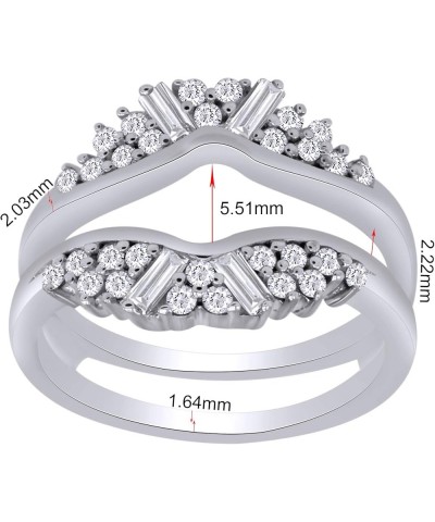 1.00 Carat Round & Baguette White Cubic Zirconia Enhancer Guard Ring 14K Gold Over Sterling Silver White $27.09 Rings