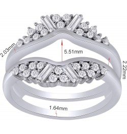 1.00 Carat Round & Baguette White Cubic Zirconia Enhancer Guard Ring 14K Gold Over Sterling Silver White $27.09 Rings