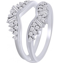 1.00 Carat Round & Baguette White Cubic Zirconia Enhancer Guard Ring 14K Gold Over Sterling Silver White $27.09 Rings