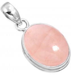 925 Sterling Silver Handmade Pendant for Women 12x16 Oval Gemstone Fashion Jewelry for Gift (99541_P) Rose Quartz $23.09 Pend...