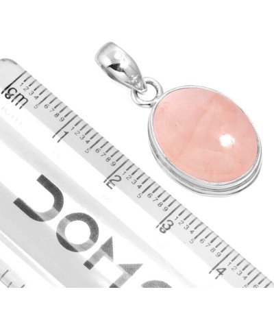 925 Sterling Silver Handmade Pendant for Women 12x16 Oval Gemstone Fashion Jewelry for Gift (99541_P) Rose Quartz $23.09 Pend...