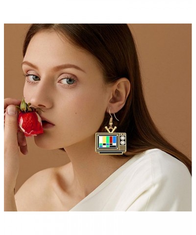 Vintage Television Earrings Creative Statement Unique TV Dangle Drop Earrings Novelty Jewelry for Women Teens Girls Birthday ...