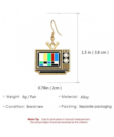 Vintage Television Earrings Creative Statement Unique TV Dangle Drop Earrings Novelty Jewelry for Women Teens Girls Birthday ...