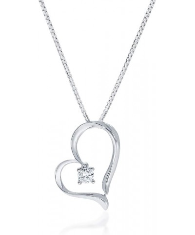 Adorable Lab Grown Diamond Heart Necklaces for Women| Accompanied By An Adjustable Silver Chain | Dainty 925 Sterling Silver ...