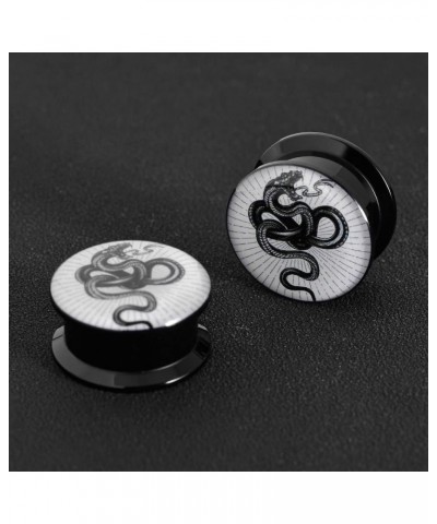 1 Pair Acrylic Solid Screw On Ear Plugs Tunnels Jack Skellington Scream Resin Allergy Free Stretche Nightmare Before Christma...