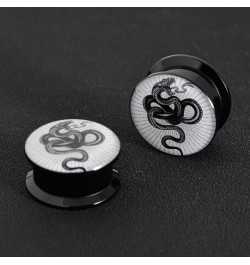 1 Pair Acrylic Solid Screw On Ear Plugs Tunnels Jack Skellington Scream Resin Allergy Free Stretche Nightmare Before Christma...