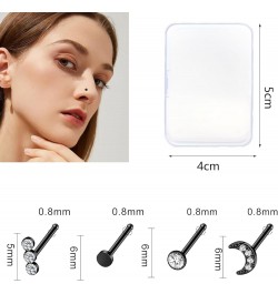 36-44 Pcs 18G 20G Nose Rings Studs Nose Rings for Women Nose Piercings Jewelry Surgical Stainless Steel Straight Nose Studs M...