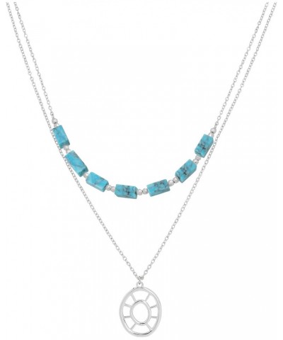 Turquoise Bead Layered Necklace $22.94 Necklaces