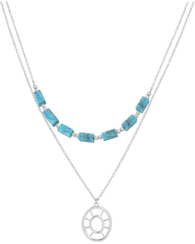 Turquoise Bead Layered Necklace $22.94 Necklaces