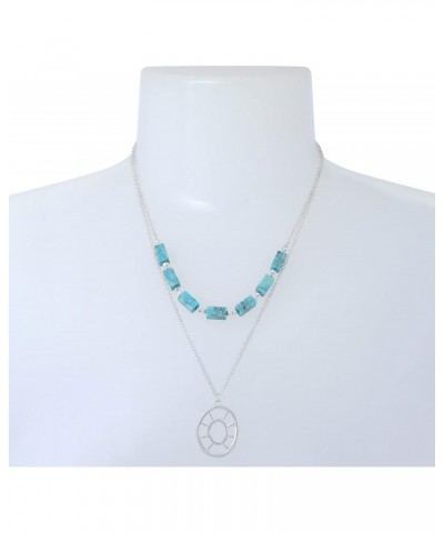 Turquoise Bead Layered Necklace $22.94 Necklaces