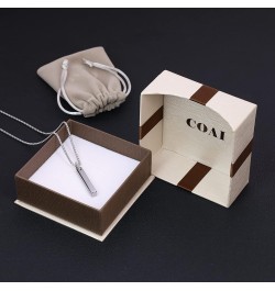 Simple Tungsten Steel Bar Pendant Necklace for Men Women 22" Silver-color with Box chain $17.40 Necklaces