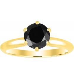 1/2-10 Carat Total Weight Round 14K Yellow Gold Round Black Diamond Ring (AAA Quality) $164.33 Rings