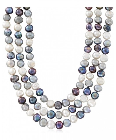 10-11mm Multicolored Cultured Baroque Pearl 3-Strand Endless Necklace. 64 inches $75.48 Necklaces