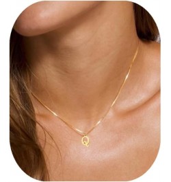 Initial Necklaces for Women Girls, Dainty Gold Necklace for women Trendy A-Z Initial Necklace Gold Chain Necklace Herringbone...