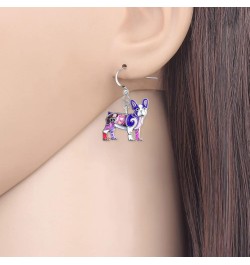 Alloy Cute French Bulldog Earrings Dangle Pet French Bulldog Dog Jewelry Gifts for Girls Women Ladies Purple $7.64 Earrings