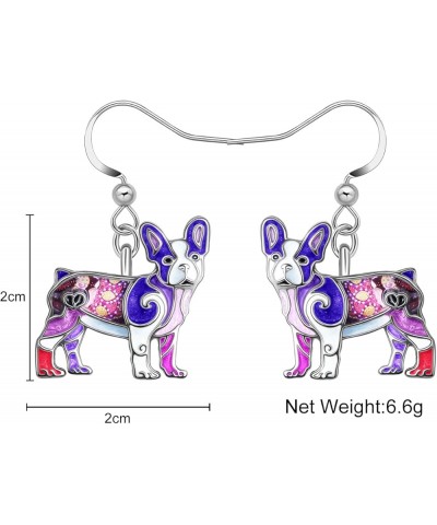 Alloy Cute French Bulldog Earrings Dangle Pet French Bulldog Dog Jewelry Gifts for Girls Women Ladies Purple $7.64 Earrings