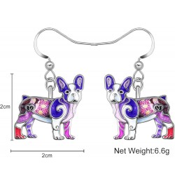 Alloy Cute French Bulldog Earrings Dangle Pet French Bulldog Dog Jewelry Gifts for Girls Women Ladies Purple $7.64 Earrings