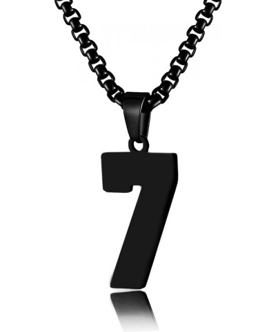 Mens Sports Black Number Necklace for Women Baseball/Soccer/Football/Basketball Stainless Steel Necklace Pendant Personalized...