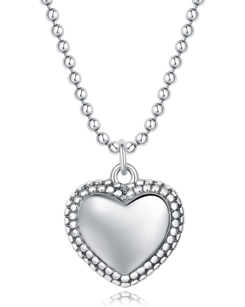 925 Sterling Silver Heart Pendant Necklace for Women Girls style 4 $29.25 Necklaces