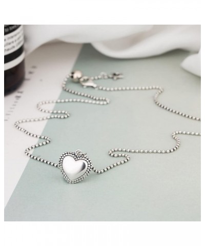 925 Sterling Silver Heart Pendant Necklace for Women Girls style 4 $29.25 Necklaces