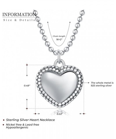 925 Sterling Silver Heart Pendant Necklace for Women Girls style 4 $29.25 Necklaces